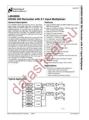 LMH0056SQX/NOPB datasheet  